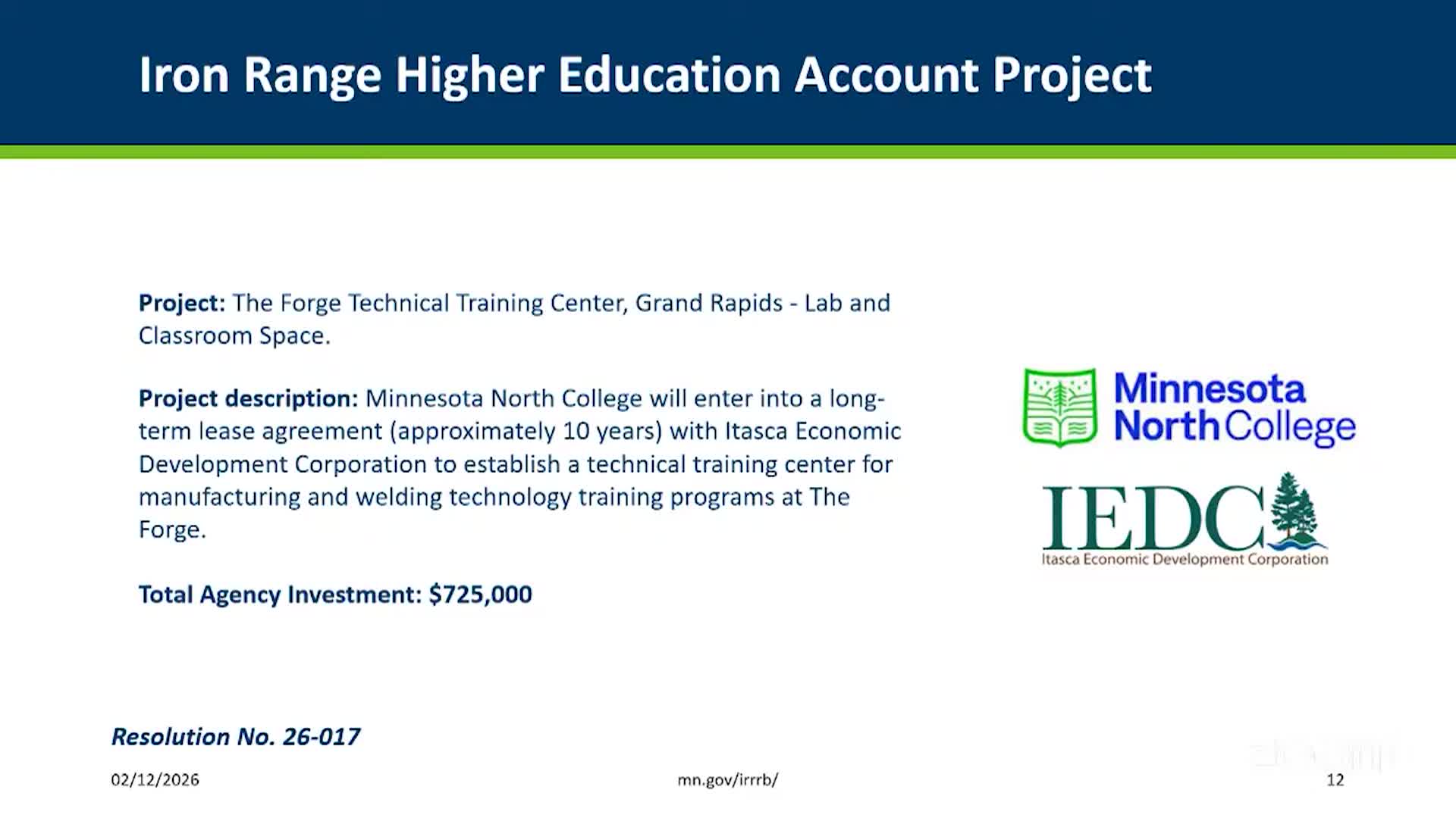 Iron Range Resources and Rehabilitation Board Meeting - 02-12-2026